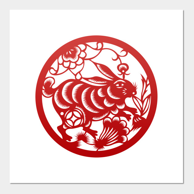 Chinese Zodiac Rabbit in Red